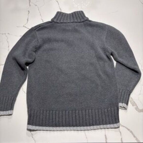 OLD NAVY Boys 1/4 Zip Grey Gray Tight Knit 100% Cotton Collared Sweater Size M - Picture 2 of 16